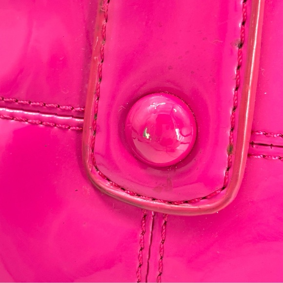 Style & Co Patent Pink Tote Bag Large Glossy Barbiecore Shoulder Bag - Picture 6 of 8